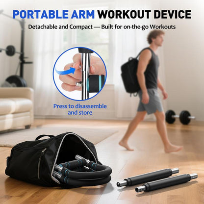 Flybird Arm Trainer Chest Workout Adjustable Spring Resistance Equipment, Strengthen Chest, Forearm & Grip Strengthener for Men, Detachable Portable Design for Home Gym & Outdoor